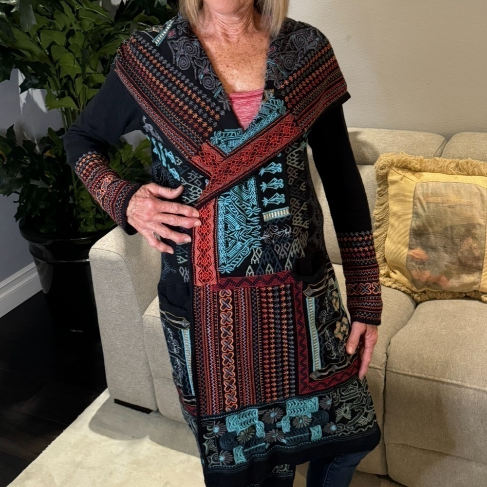 Johnny was Biya Shaker heavily embroidered duster NWT - Picture 3 of 13